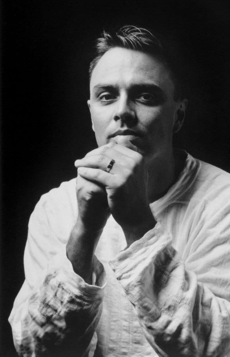 Black and white portrait of Rikki in the late 1980s